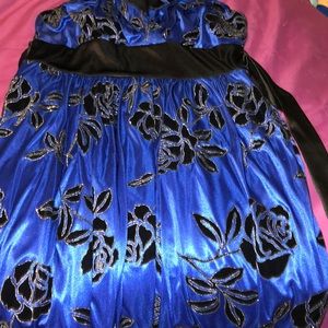Blue and black dress